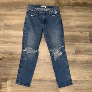 Abercrombie Fitch Boyfriend Jeans Womens Size 10 Regular Mid Rise Distressed